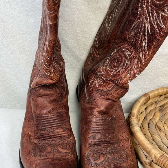 Justin L4333 Cowgirl Boots Tall Brown Pointed Toes SZ 9C Cowgirl Rodeowear Hors - Picture 5 of 16
